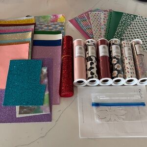 Colorful Craft Faux Leather Sheets and Rolls Set